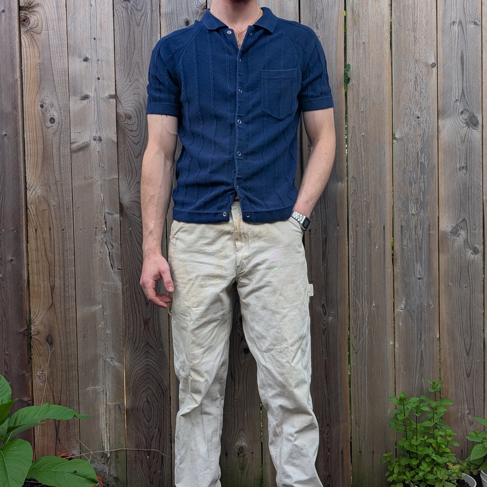 Percival Knit Blue Polo Shirt